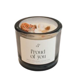 Edelsteenkaars | Leopardiet jaspis, Rookkwarts & Rozenkwarts | Proud of you