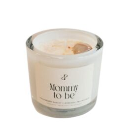 Edelsteenkaars | Brergkristal, Maansteen & Rozenkwarts | Mommy to be