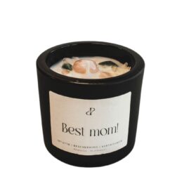 Edelsteenkaars | Amazoniet & Rozenkwarts | Best mom!