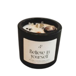 Edelsteenkaars | Fluoriet & Toermalijn | Believe in yourself