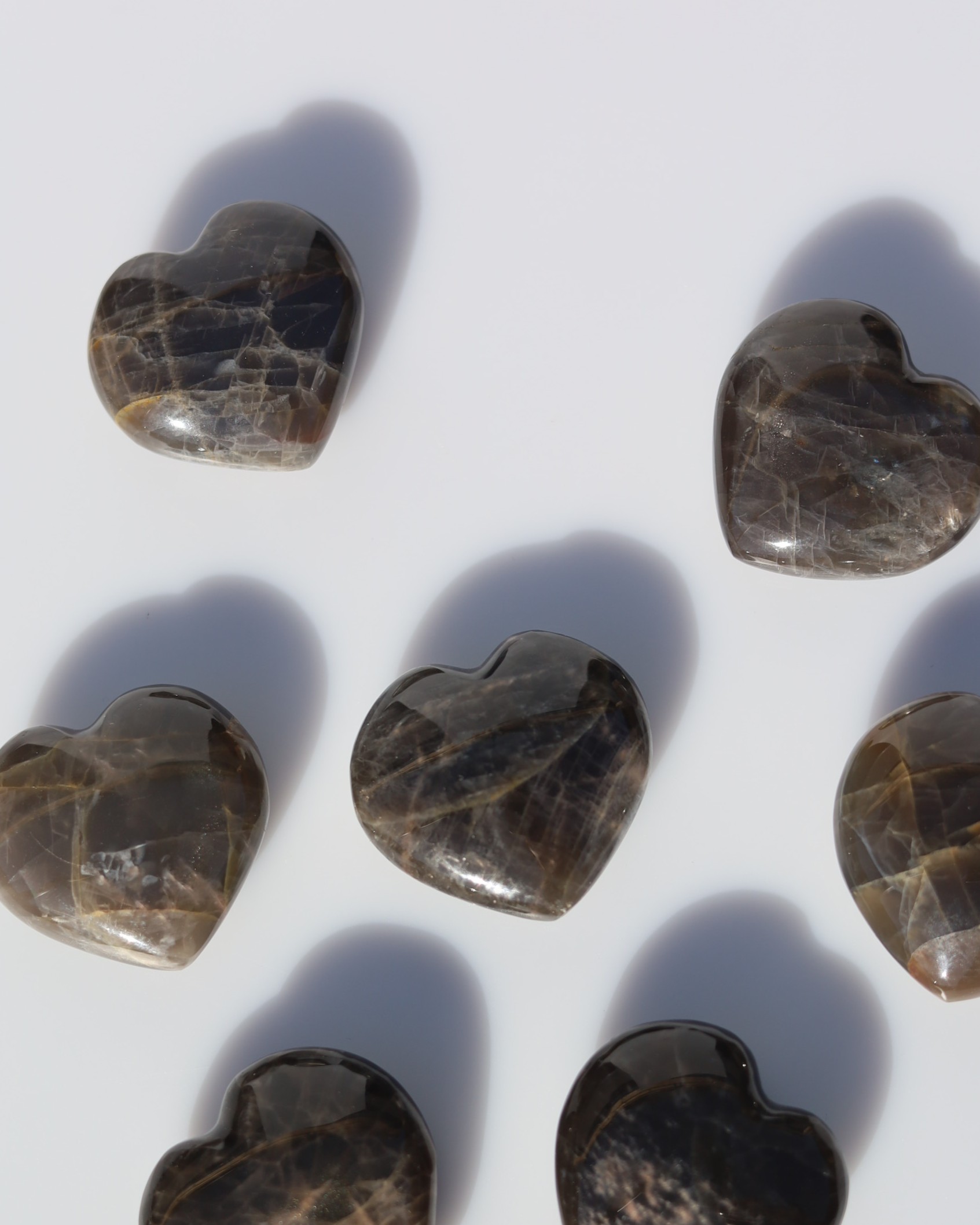 Maansteen hartje | Zwart